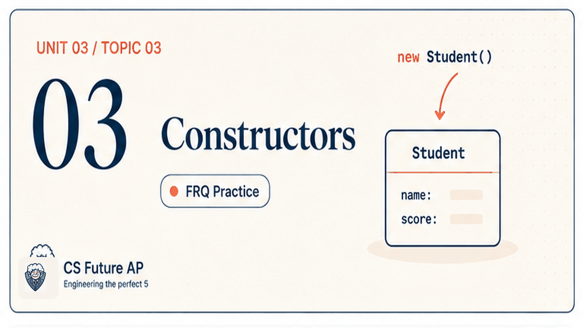 AP CSA Unit 03 Topic 03 Constructors FRQ Practice