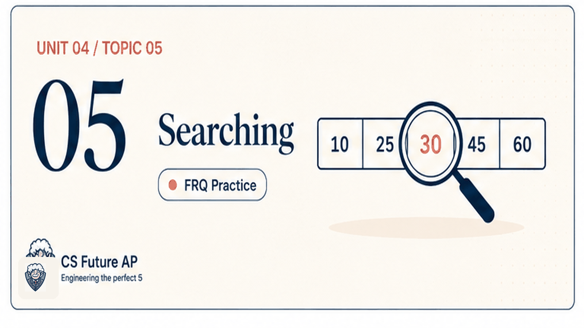AP CSA Unit 04 Topic 05 Searching FRQ Practice