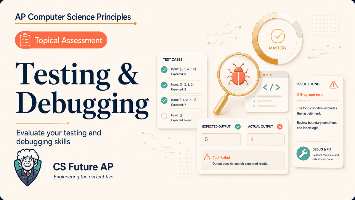 AP CSP Big Idea 1 Topic 4: Testing & Debugging — Set 3