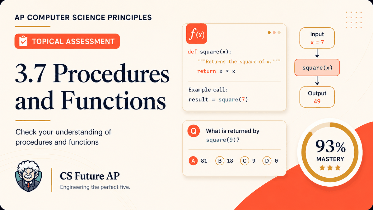 AP CSP Big Idea 3 Topic 9: Return Values — Set 2