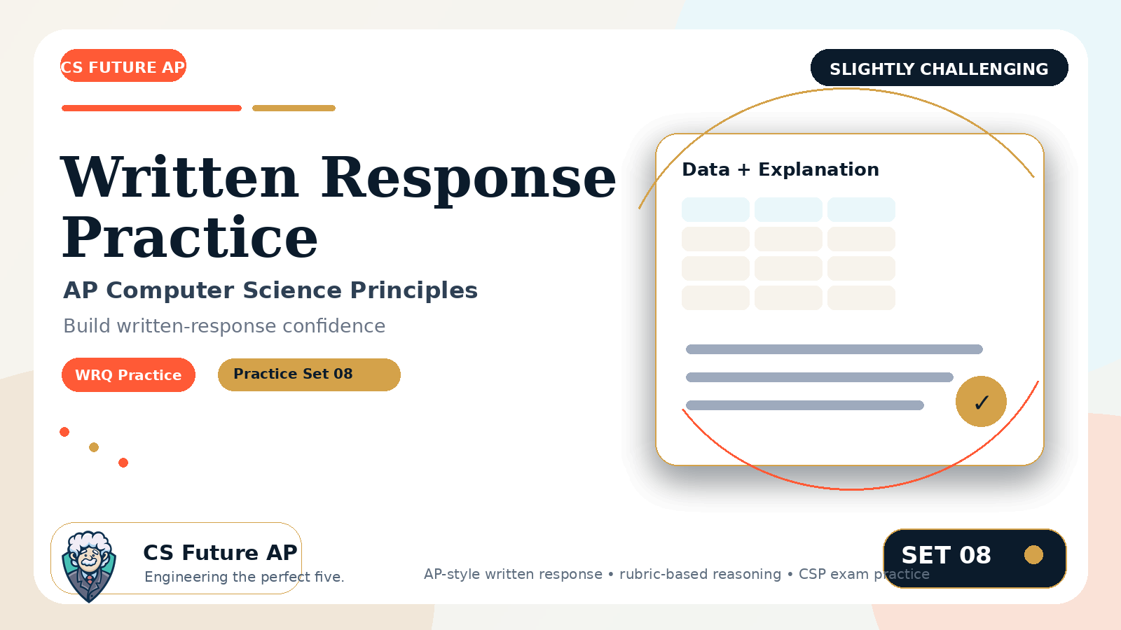 AP CSP Written Response Practice Set 08 — Slightly Challenging
