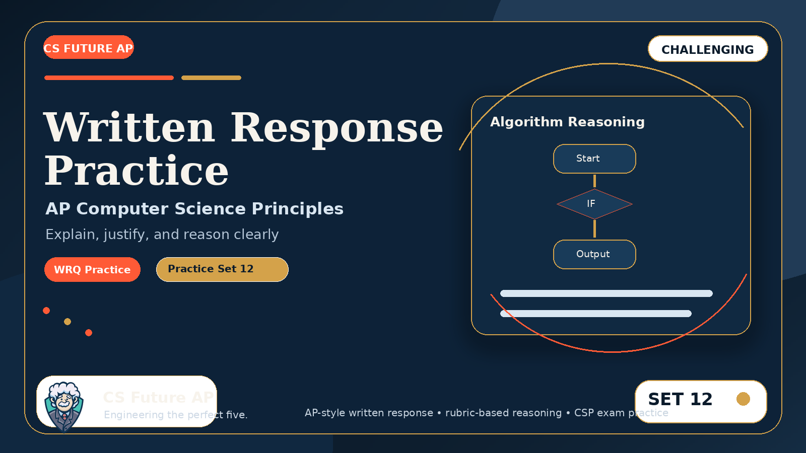 AP CSP Written Response Practice Set 12 — Challenging