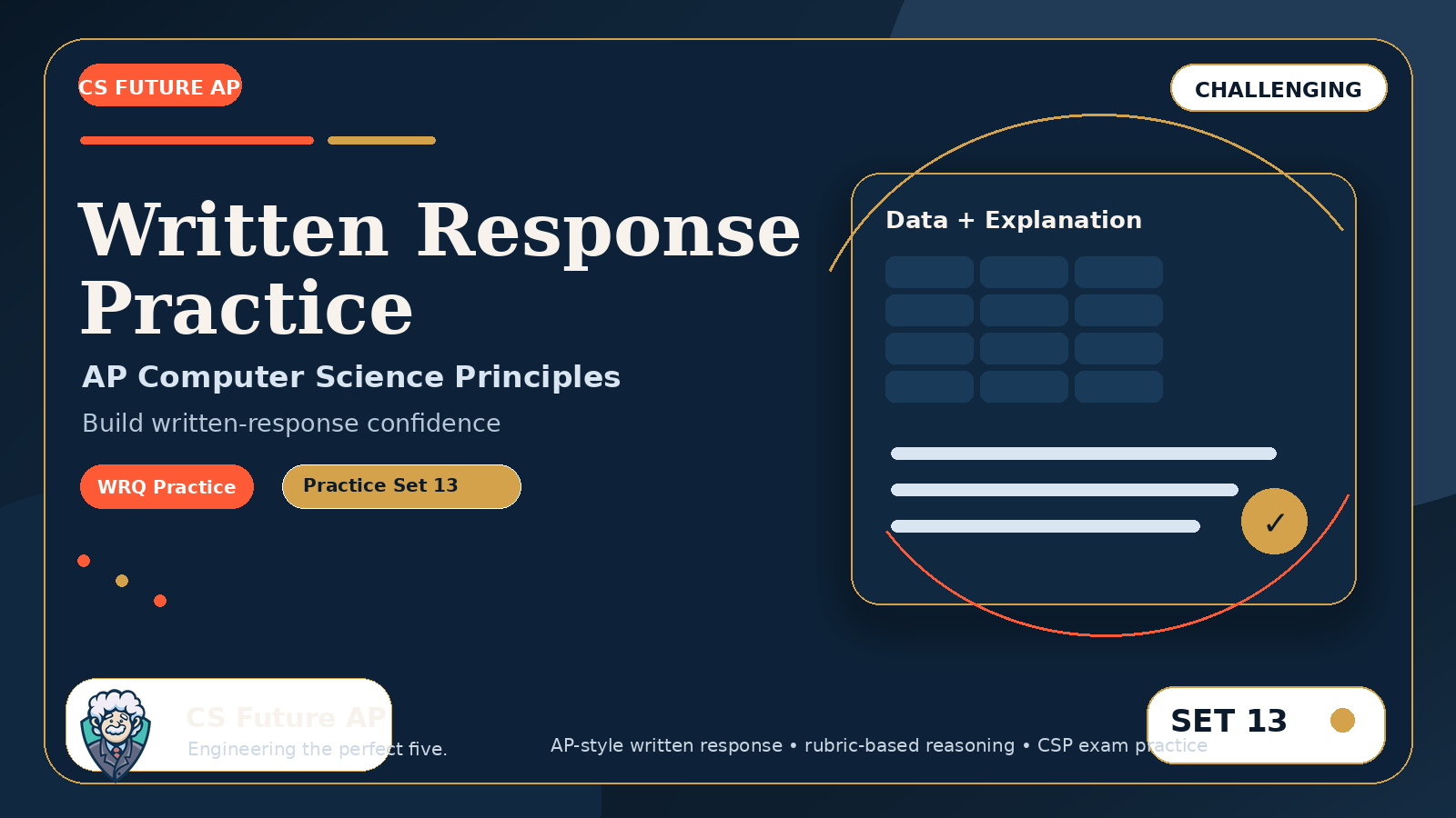 AP CSP Written Response Practice Set 13 — Challenging