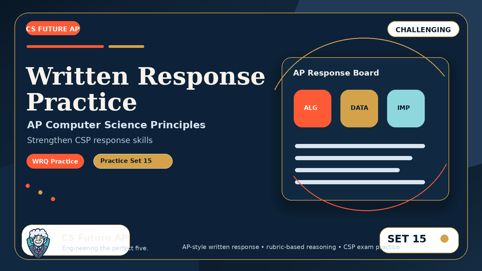 AP CSP Written Response Practice Set 15 — Challenging