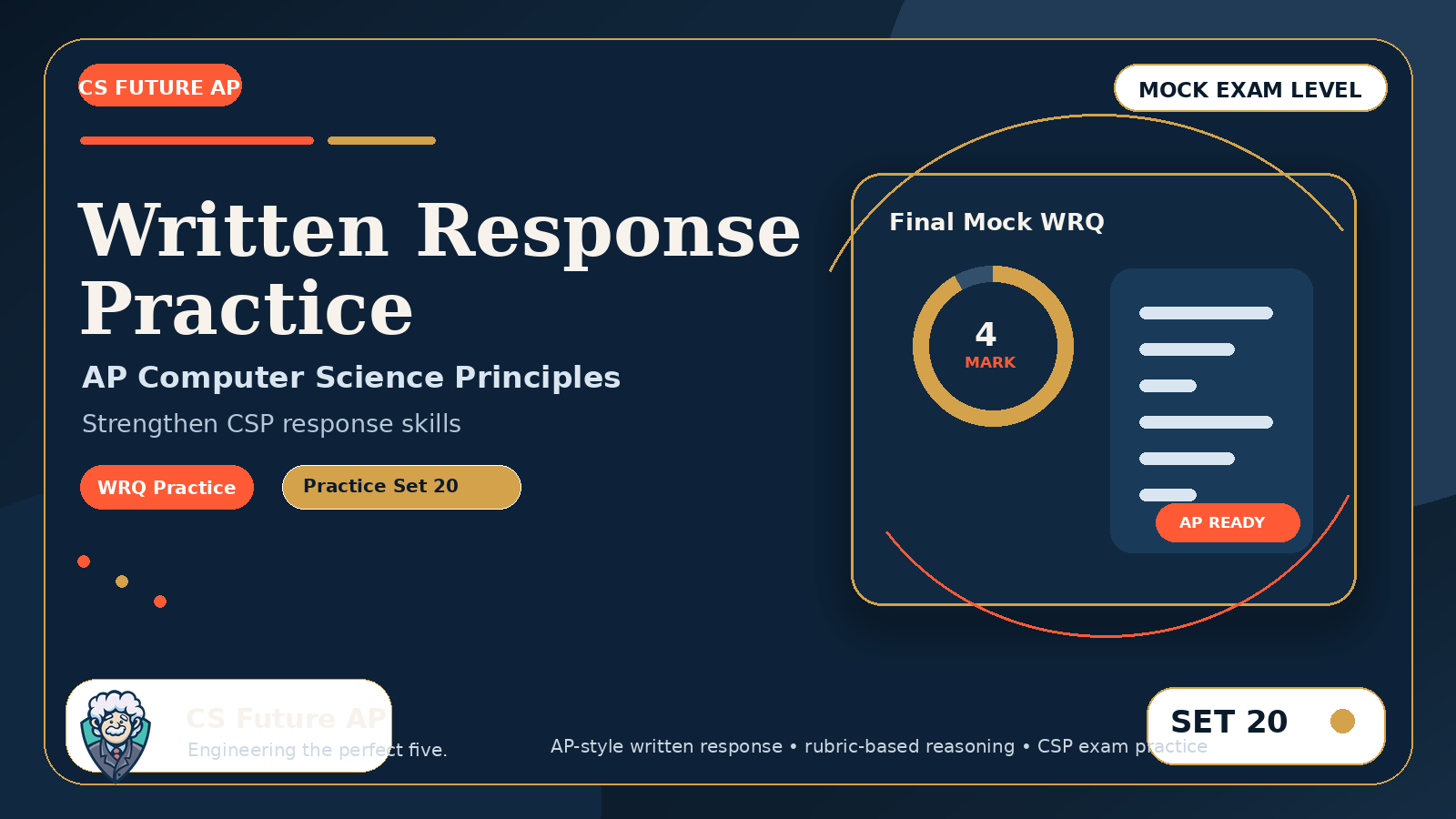AP CSP Written Response Practice Set 20 — Mock Exam Level