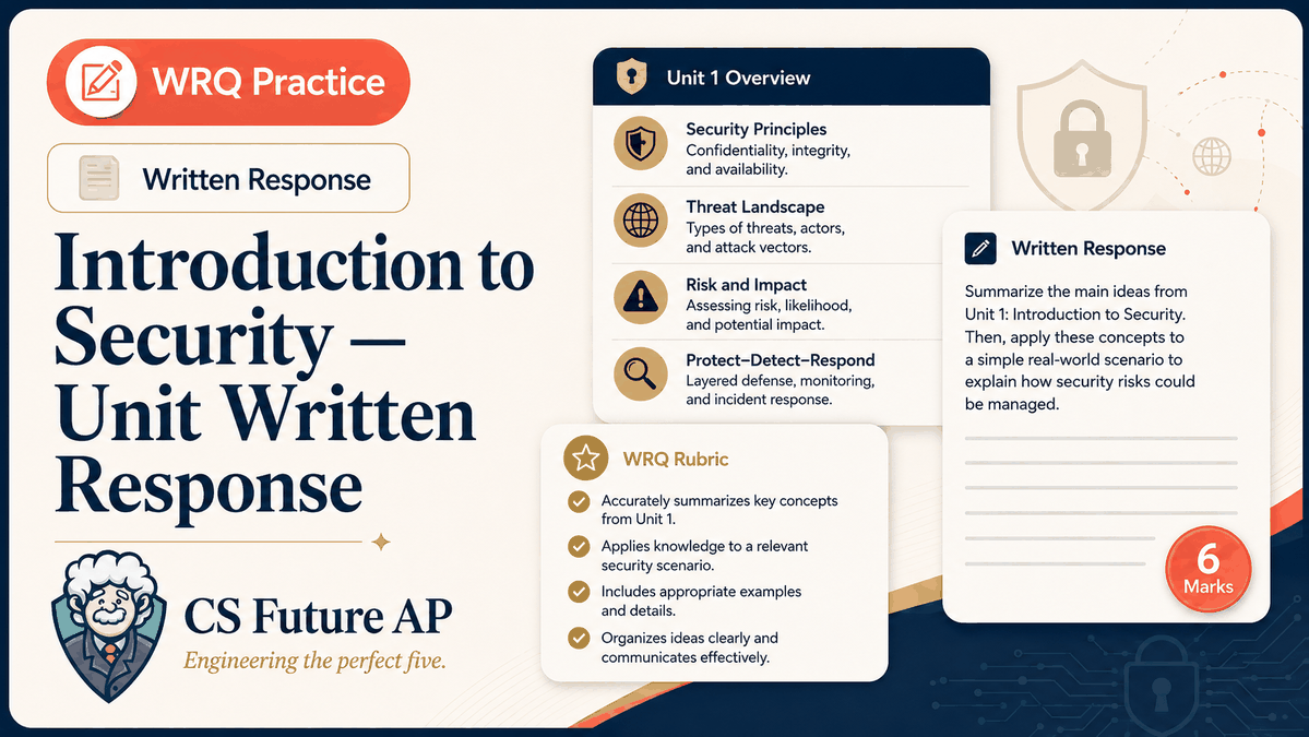 Unit 1 — Introduction to Security (Section II Unit FRQ)