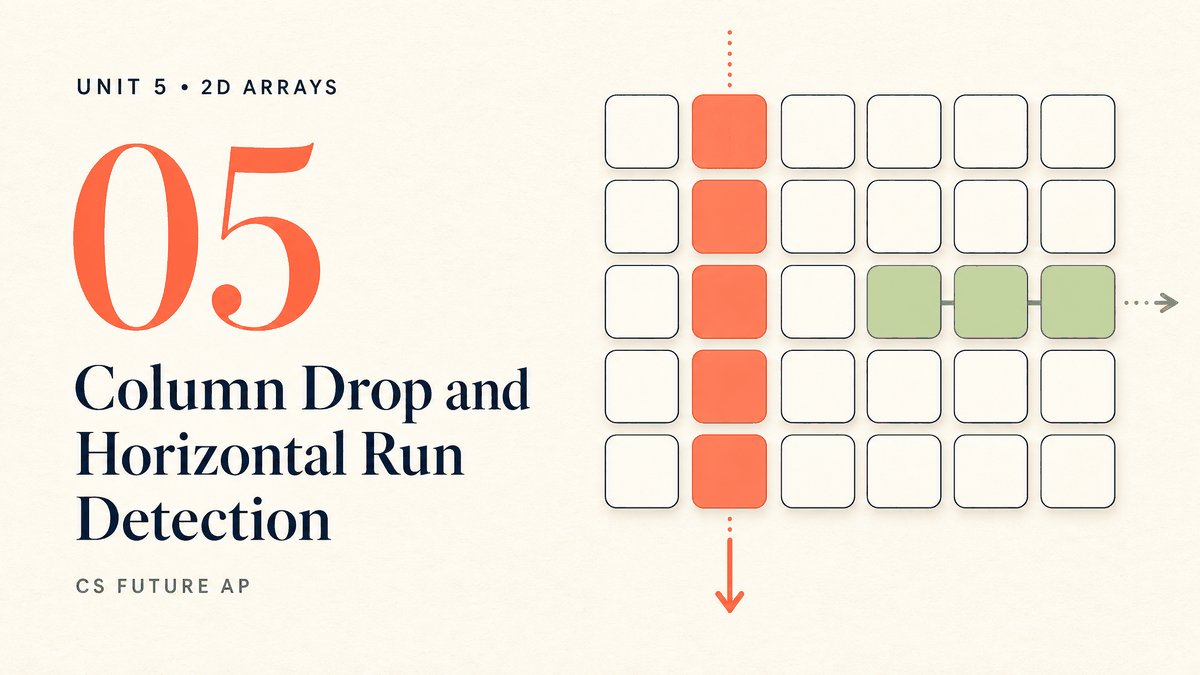 Column Drop and Horizontal Run Detection
