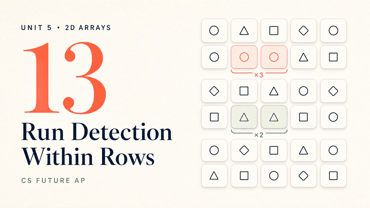 Run Detection Within Rows